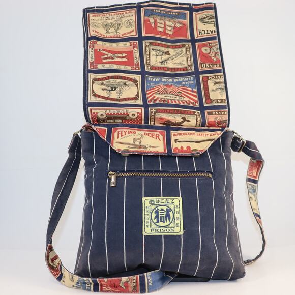 Hakodate Prison Canvas Messenger Bag Japan Safety Match Print - Picture 3 of 5